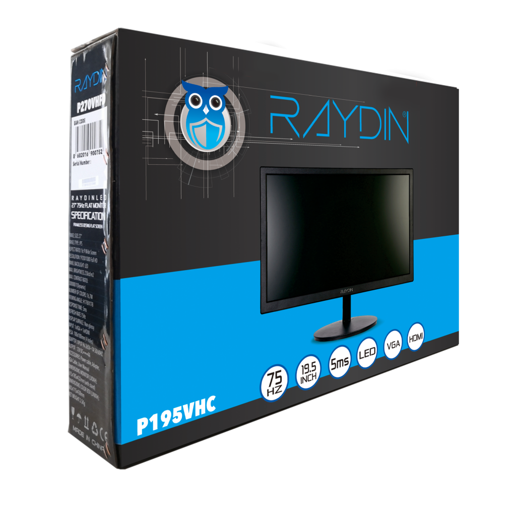 RAYDIN P195VHC 19,5" 5ms, 75Hz, 1600x900, D-Sub, HDMI, TN LED Monitör -  BizdeHesapli.Com