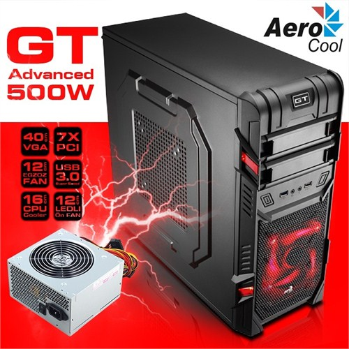 AEROCOOL AE-GTA-500 500W GT Advance Serisi USB3.0 MID Tower Kasa -  BizdeHesapli.Com