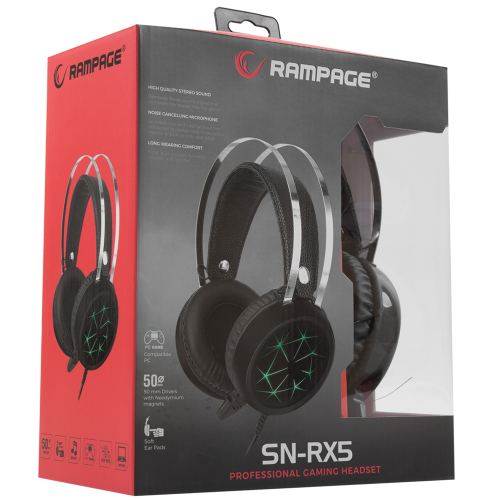 RAMPAGE SN-RX5, Mikrofonlu, Gaming Kulaklık (Siyah) - BizdeHesapli.Com