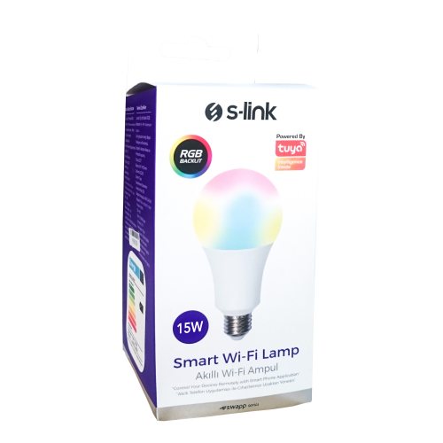 S-LINK SL-RGB15 Smart Wi-Fi RGB Lamba 15W, 1200Lm, Akıılı Telefon  Uygulaması ile Uzaktan Yönetilebilir Akıllı RGB Ampul. - BizdeHesapli.Com