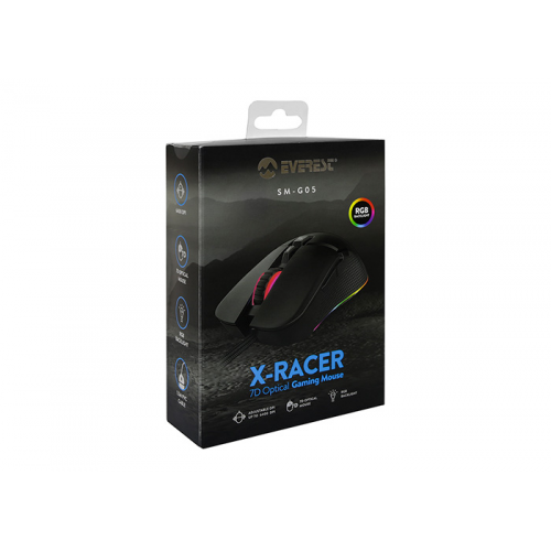 EVEREST SM-G05 X-RACER Usb Siyah 6400dpi RGB Ledli Gaming Oyuncu Mouse -  BizdeHesapli.Com